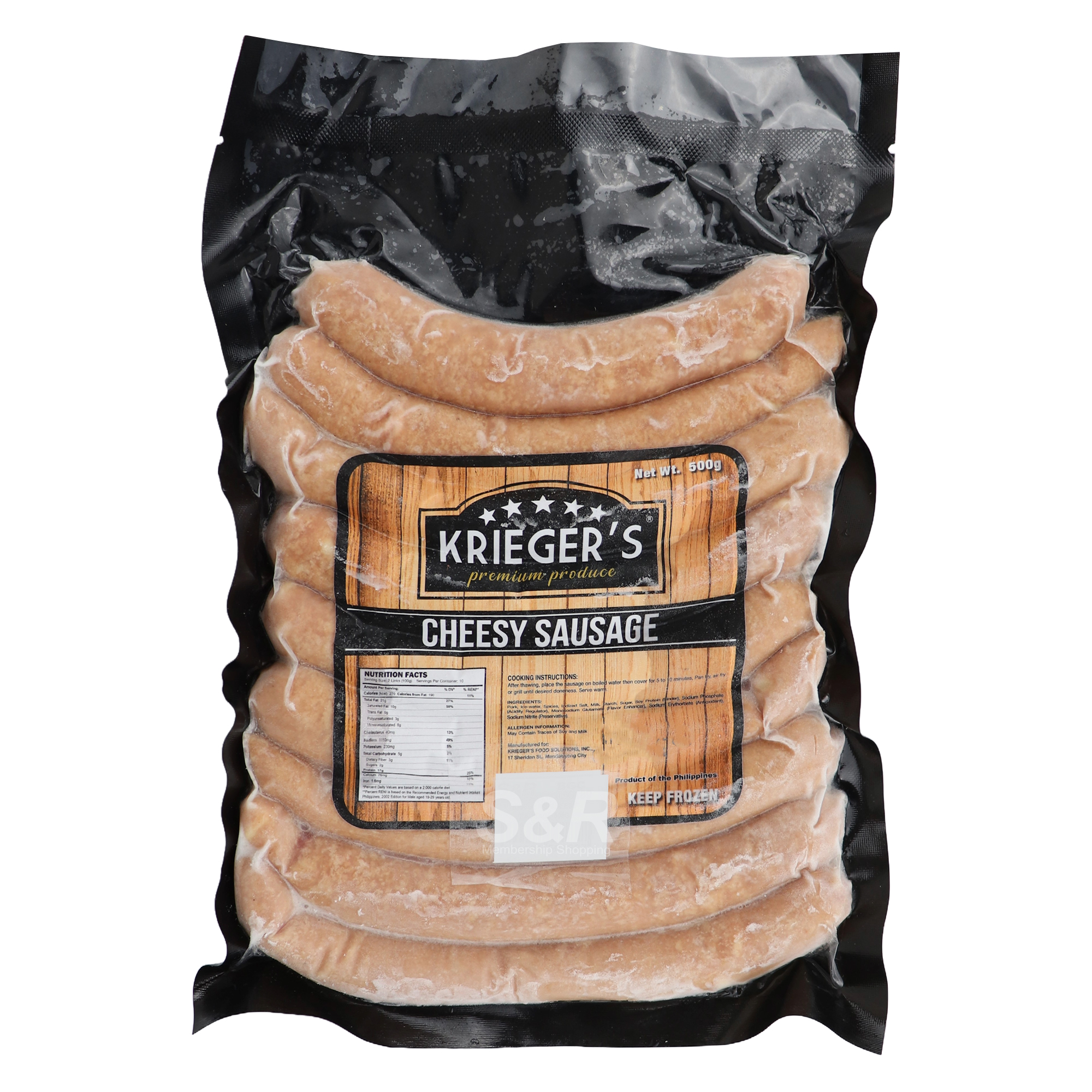 Krieger's Cheesy Sausage 500g Krieger's Cheesy Sausage 500g